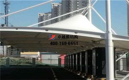 內(nèi)黃膜結(jié)構(gòu)充電站樁停車棚/雨棚【內(nèi)黃縣石油機(jī)械有限責(zé)任公司等】工程設(shè)計(jì)施工案例