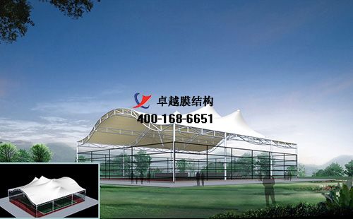  麗江膜結(jié)構(gòu)網(wǎng)球場門球場籃球場（麗江市體育場-籃球館）設(shè)計施工安裝案例