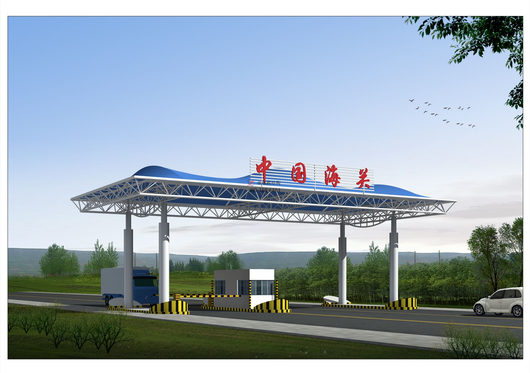大同膜結(jié)構收費站/遮陽棚設計施工案例 　　