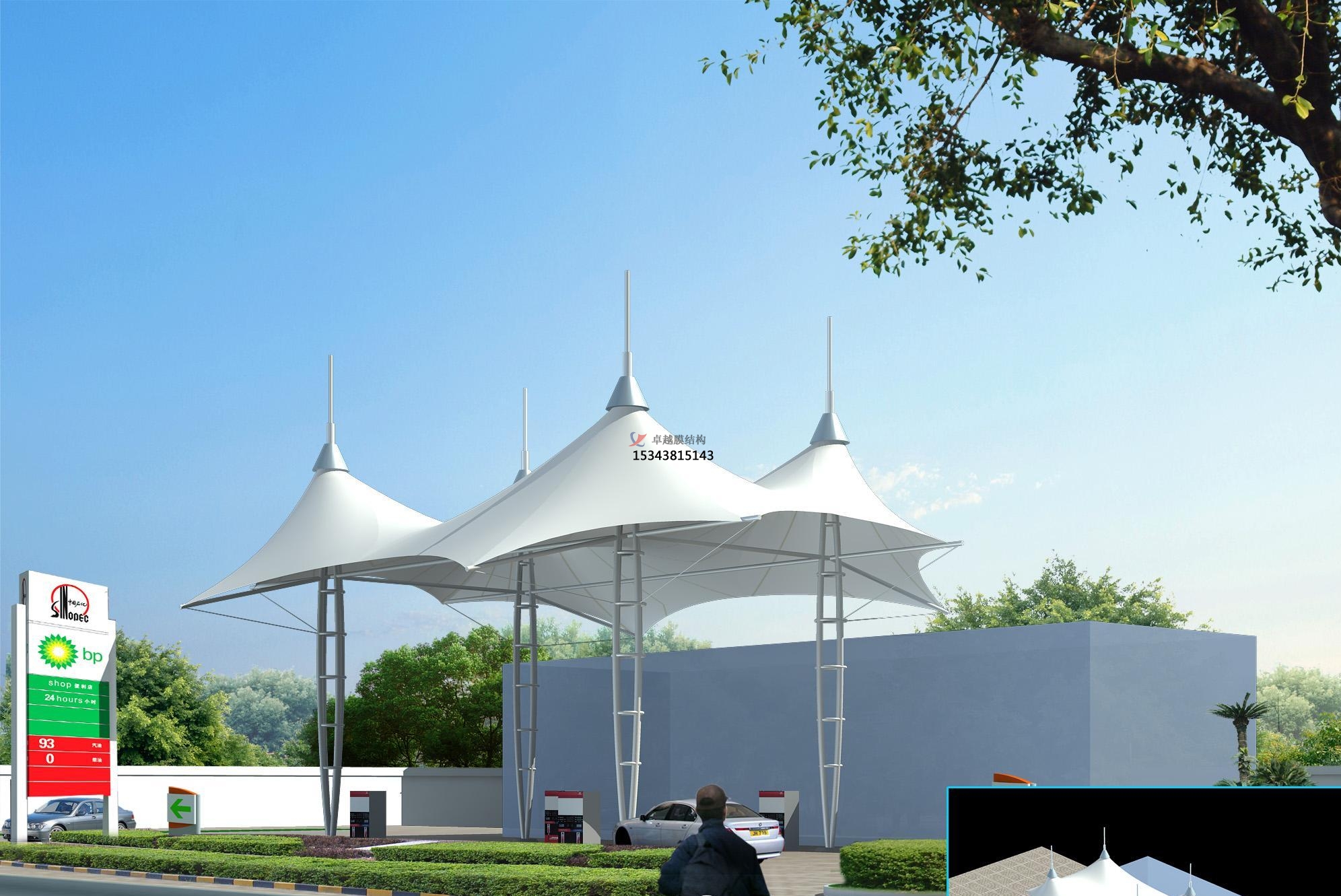 江門膜結構加油站頂棚【生產(chǎn)廠家】　　