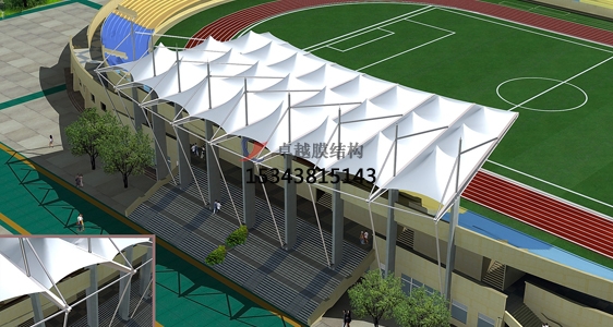 鶴壁?？h體育公園膜結(jié)構(gòu)【看臺雨棚】門球場案例