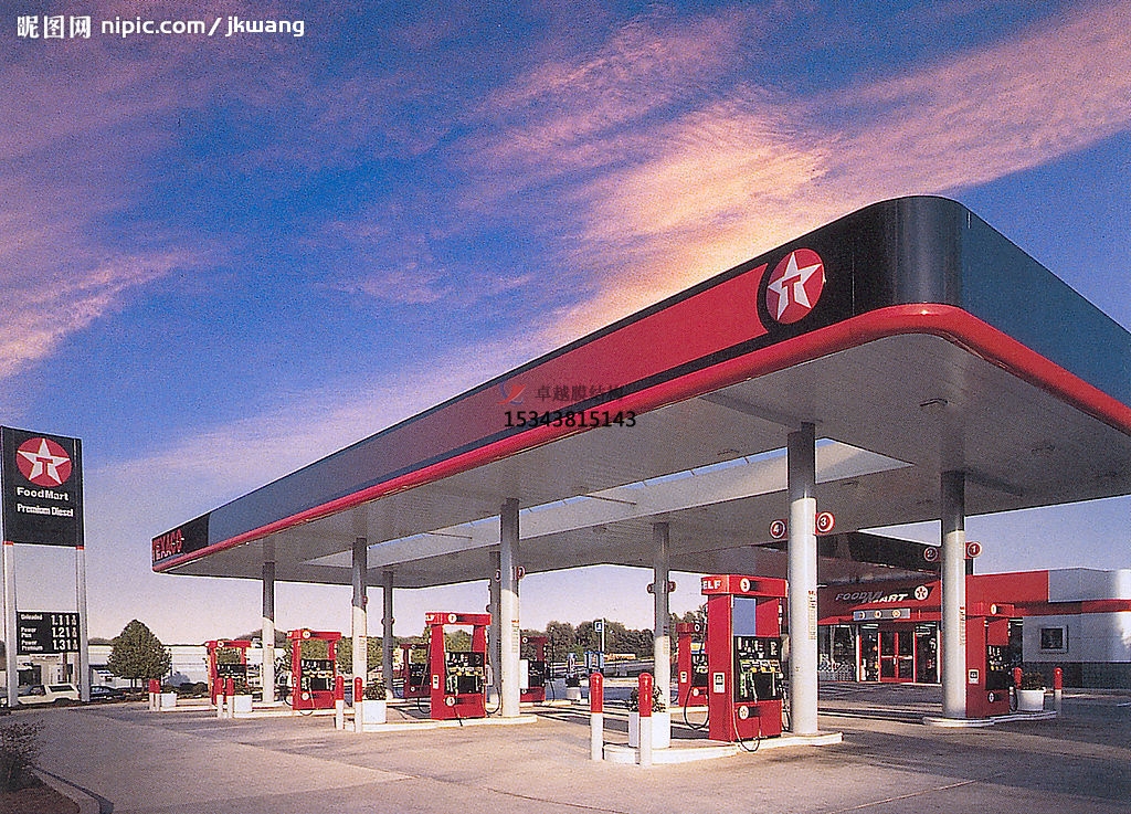 運城加油站罩棚施工/加氣站雨棚設計安裝生產廠家