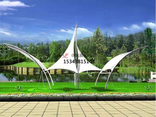 許昌商業(yè)廣場張拉膜結(jié)構(gòu)景觀棚/雨棚設(shè)計搭建