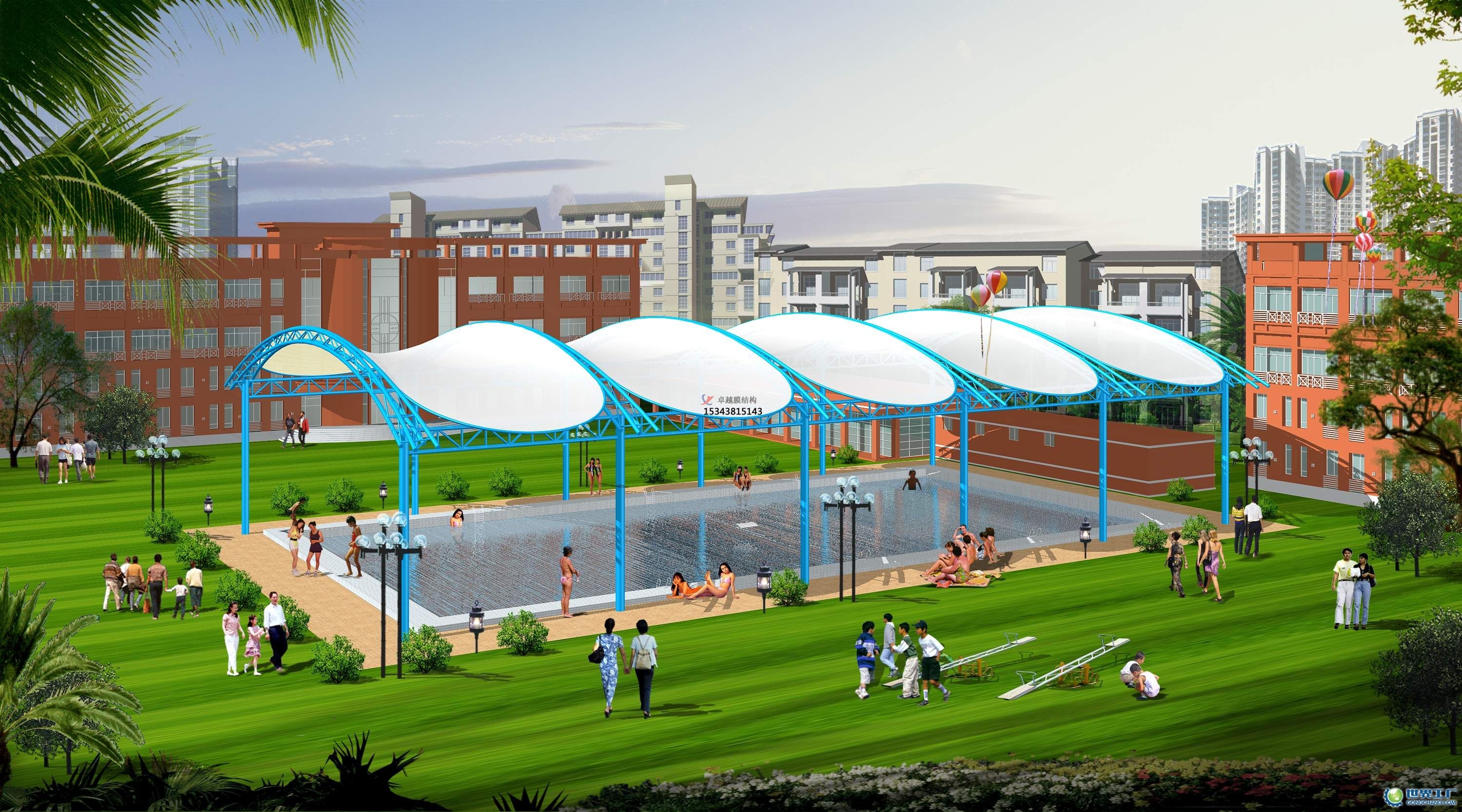 日照膜結(jié)構(gòu)游樂(lè)場(chǎng)/水上樂(lè)園/造浪池/游泳池/兒童樂(lè)園遮陽(yáng)棚廠家【膜結(jié)構(gòu)設(shè)計(jì)】