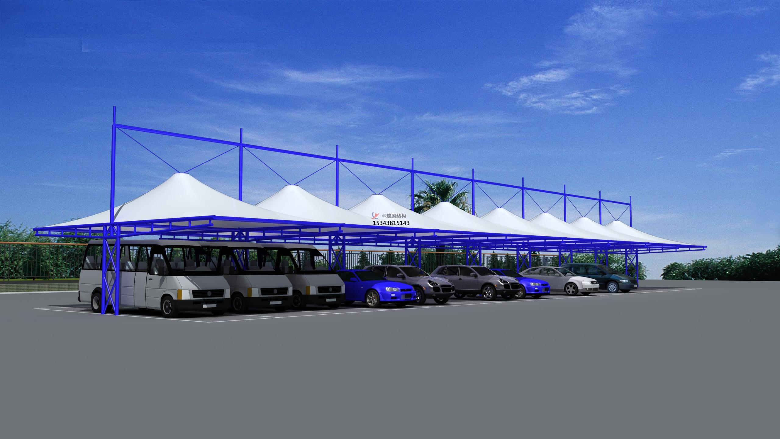 公交大巴膜結構停車棚效果圖
