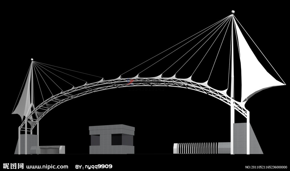 膜結構建筑入口效果圖【專業(yè)設計團隊】