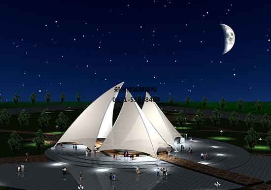 山西張拉膜遮陽棚生產廠家設計施工【山西財經大學張拉膜遮陽棚】等項目